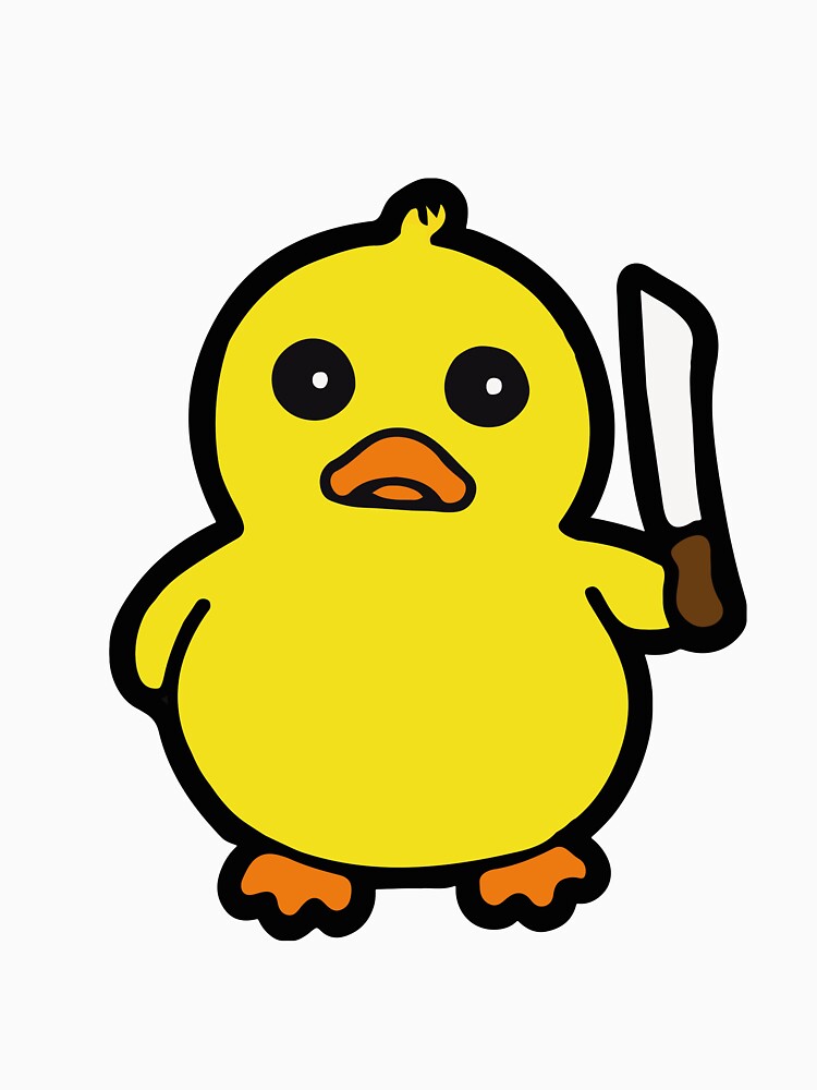 Cute duck with knife drawing by SINANSHOP