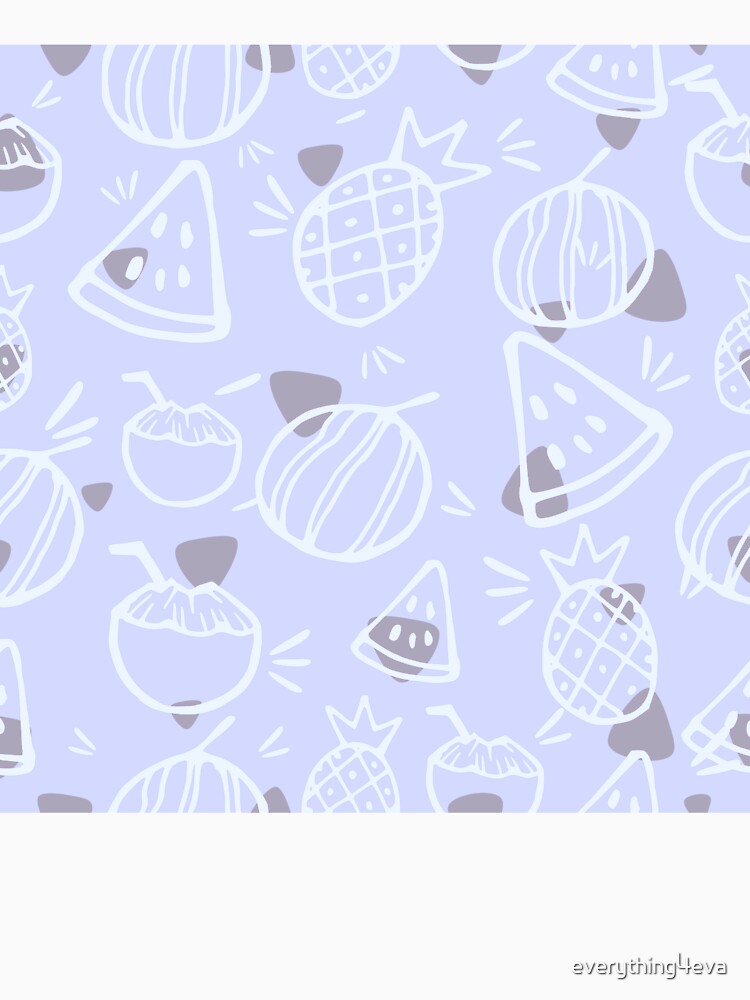 Pastel Violet Tropical Fruit Sketches Pattern by everything4eva