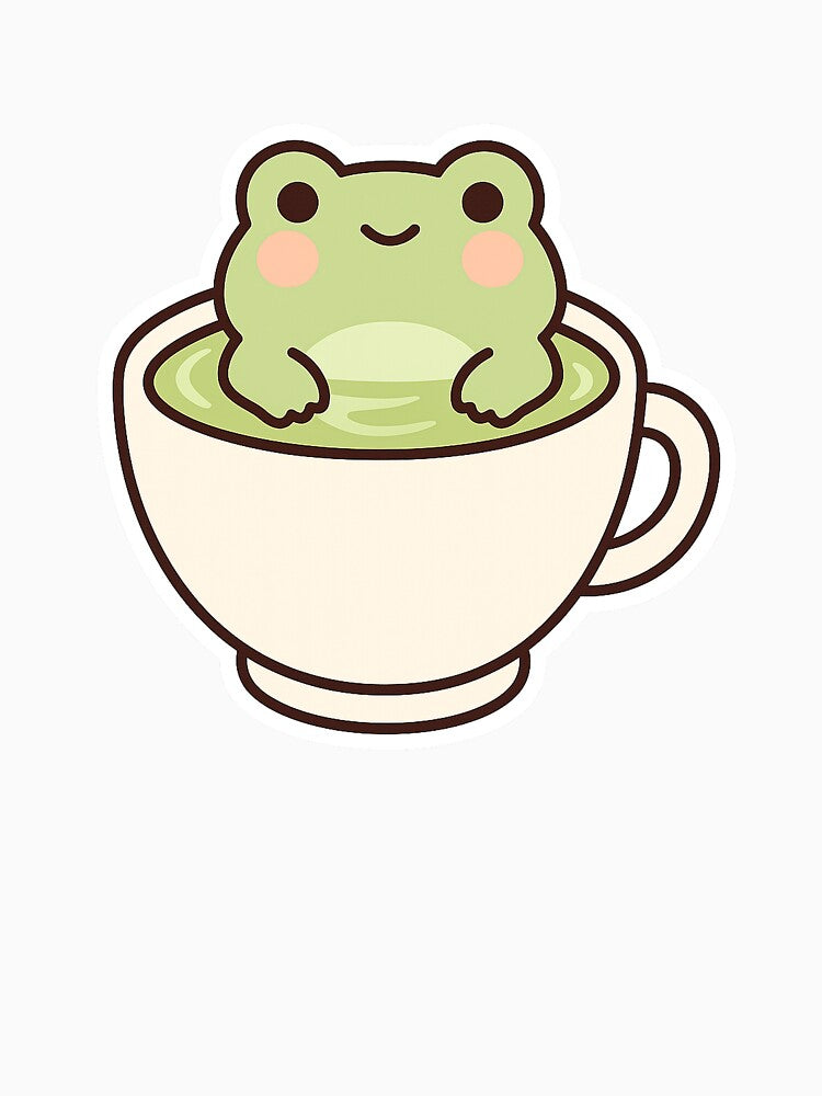 Cozy Matcha Frog Sticker by Tripconic