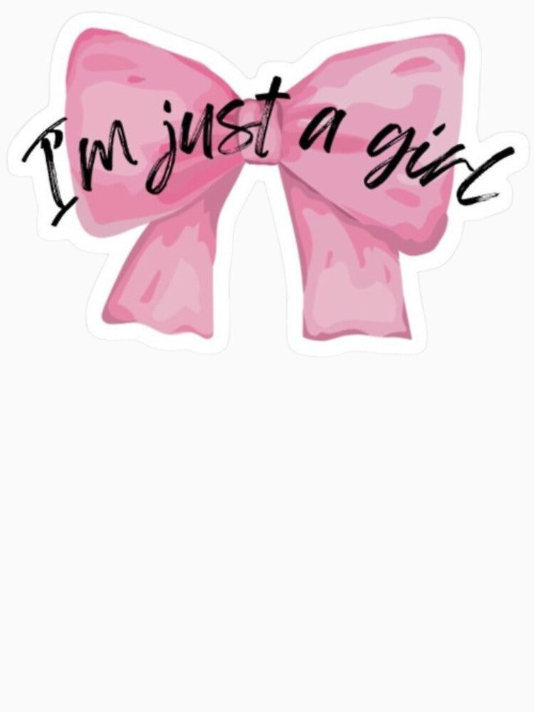 I'm Just a Girl Pink Coquette Bow Aesthetic Art by DESIGN DIMENSION