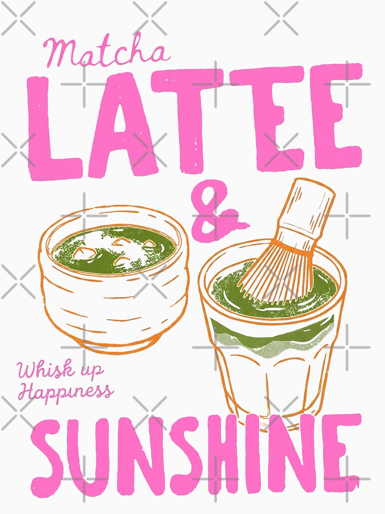 Matcha Latte and Sunshine Cute Aesthetic Illustration by InkRebelprint