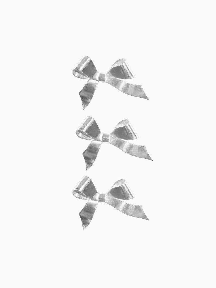 Coquette silver bows by Pixiedrop