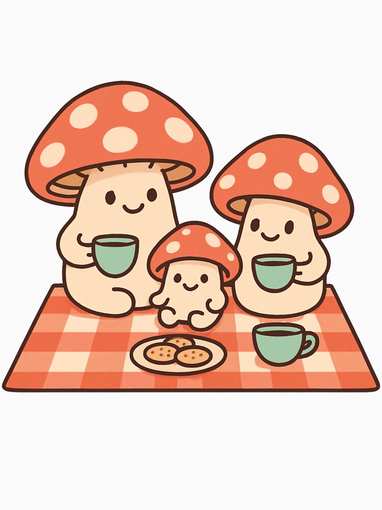 Cute Mushroom Family Picnic by mayel-graphix