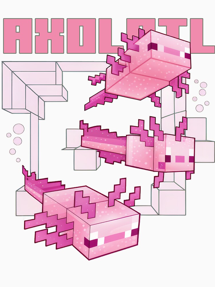 Cute Pixel Axolotl – Pink Underwater Creature by JayceTucker89
