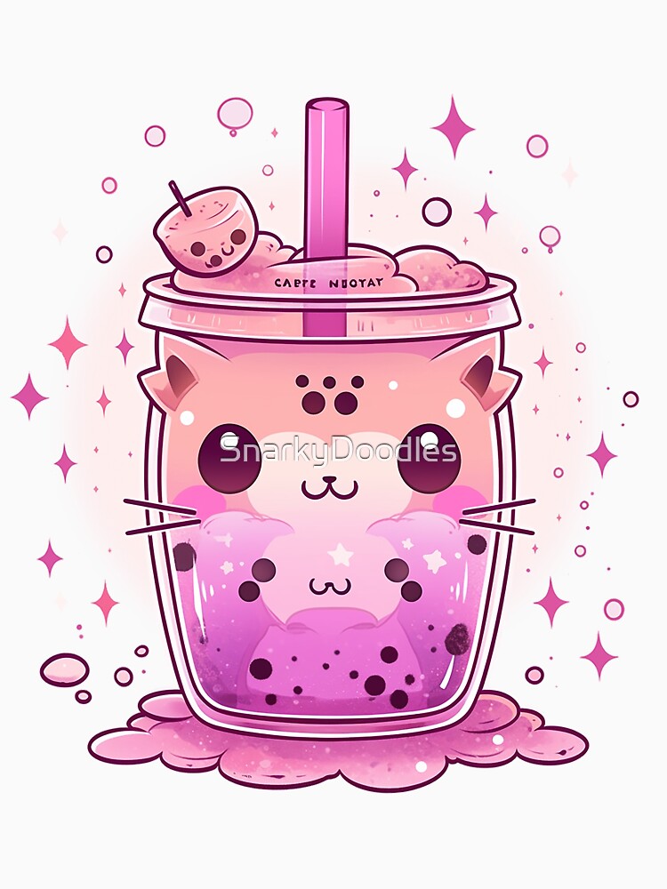 Bubble Tea Neko - Dragon Fruit Marshmallow by SnarkyDoodles