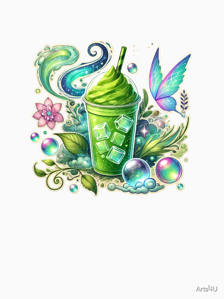 MYSTICAL FANTASY ICED COFFEE MATCHA DRINK STICKER by Arts4U