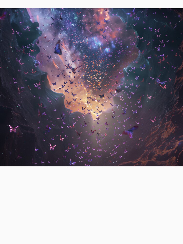 Celestial Butterfly Migration Under A Galaxy Sky by QuantumDrift