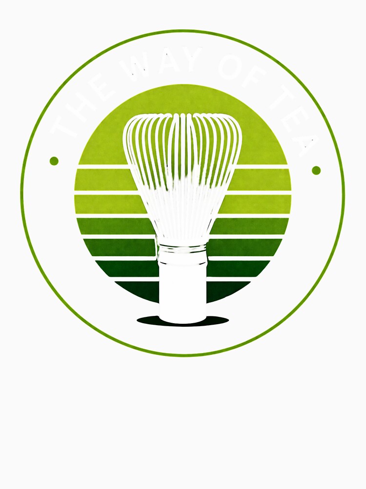 The Way of Tea - Japanese Matcha Whisk Retro Badge Design by BrewmarkStudio