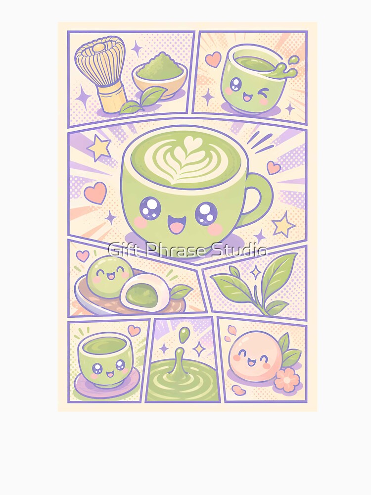 Kawaii Matcha Pop Panels by Gift Phrase Studio