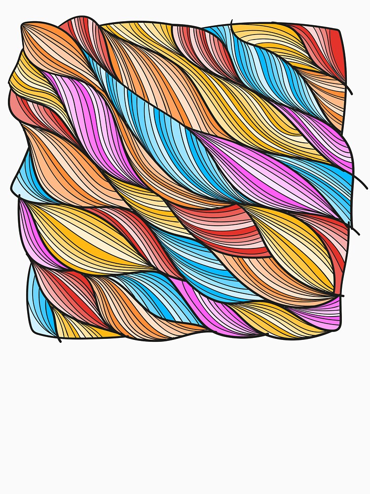 Colorful Curved Lines Hair by MintaApparel