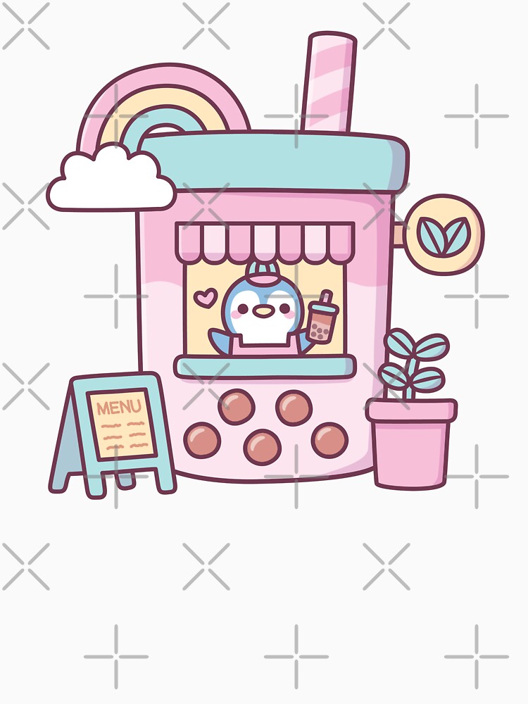 Cute Penguin Running A Bubble Tea Cafe by rustydoodle