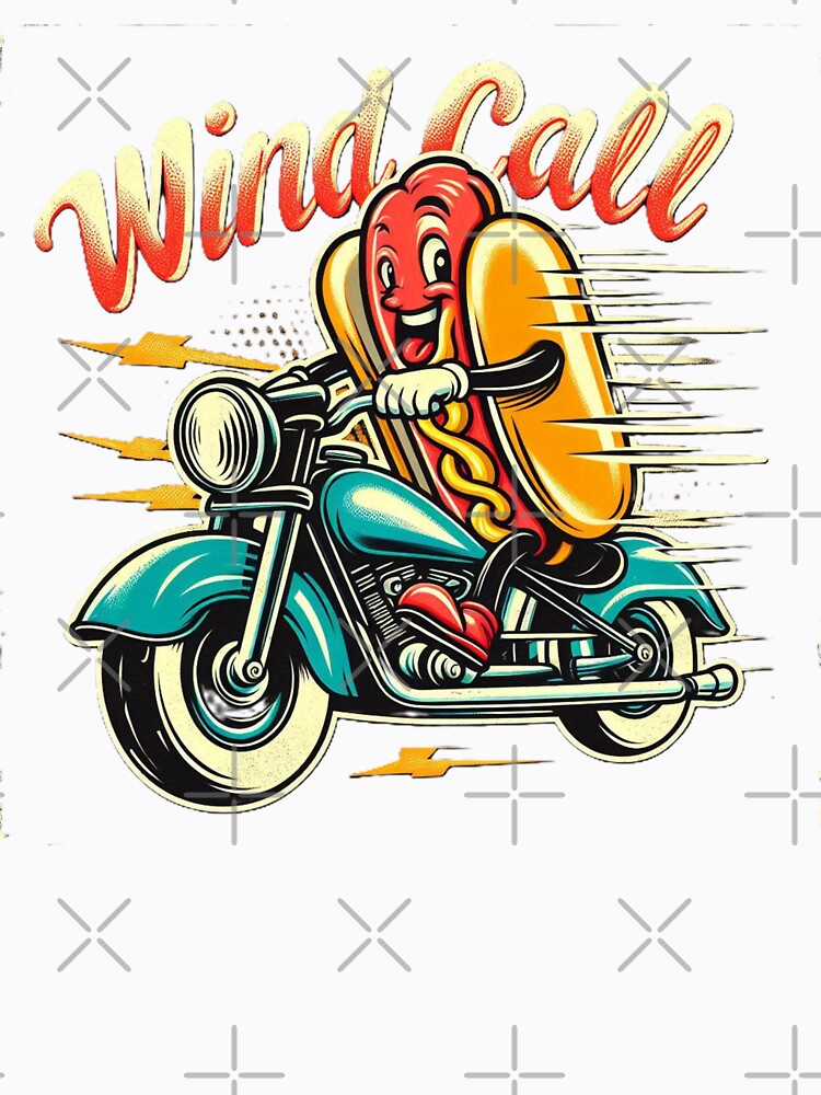 Wind Call: Hotdog Motorcycle Rider Retro Vintage Cartoon by Zoo-Moo