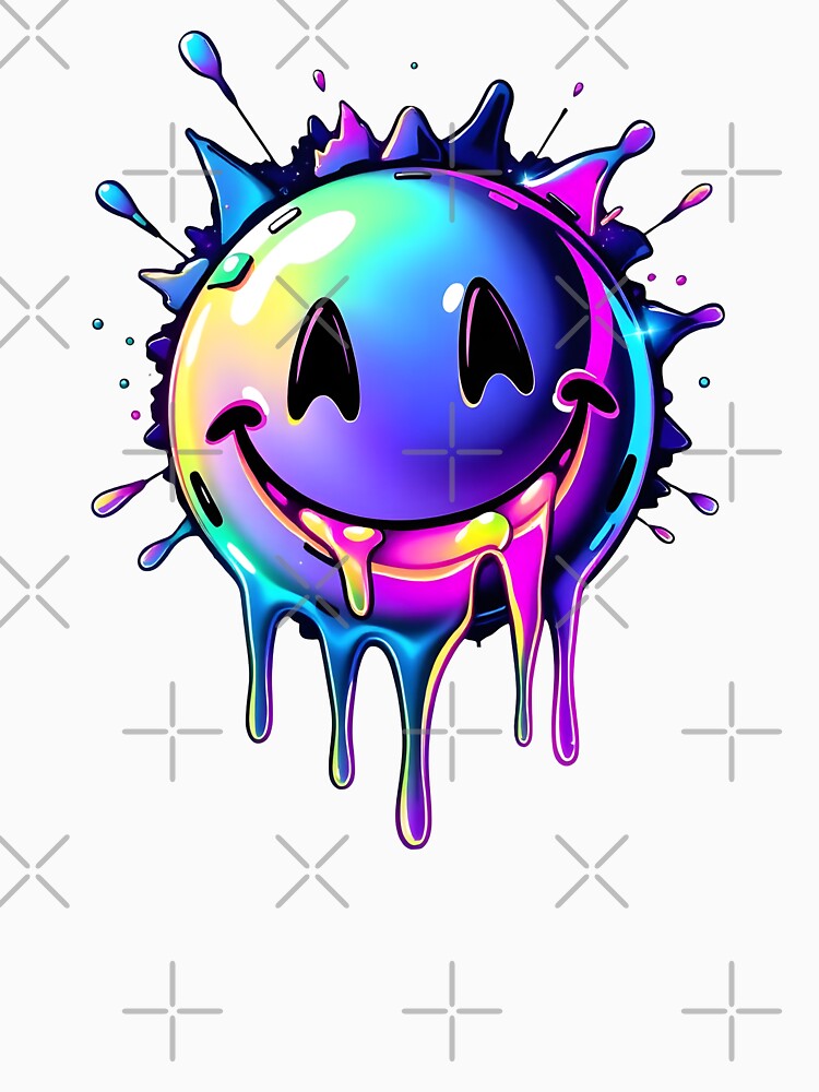 CMYK: Iridescent Chrome Smiley by Indoni