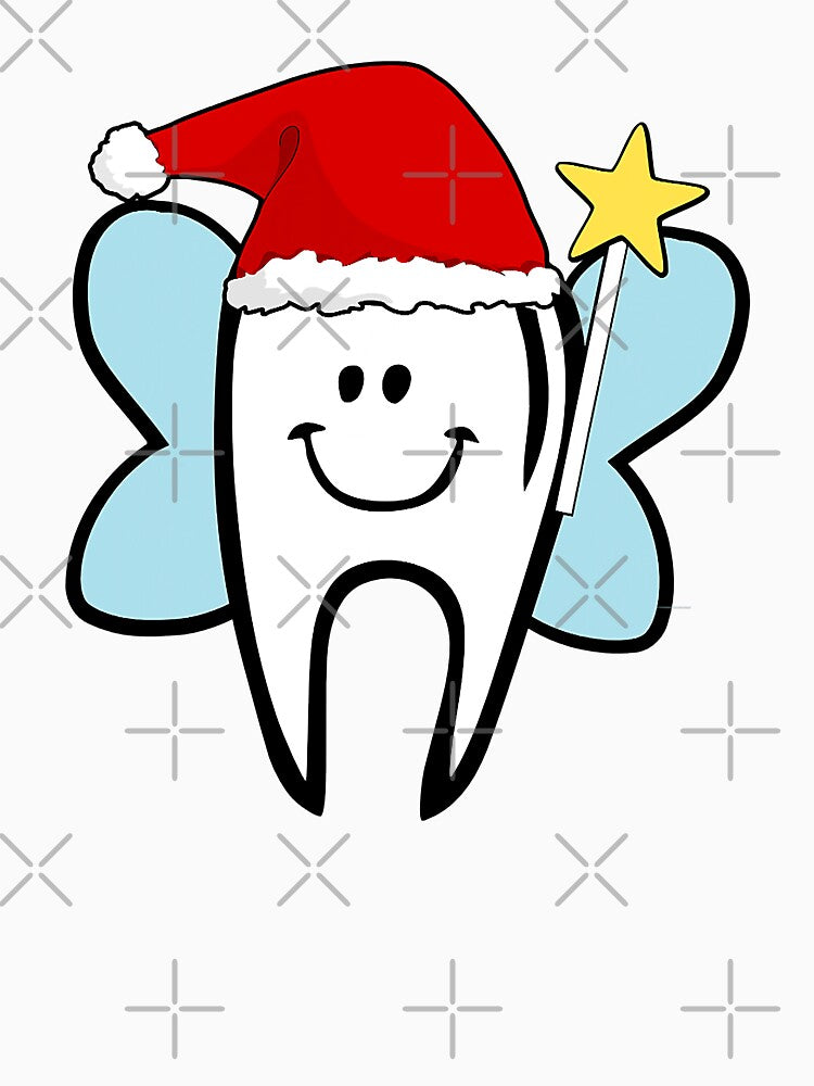 Tooth Fairy Christmas Funny Dentist Teeth Santa Hat Gift by NevaehRey