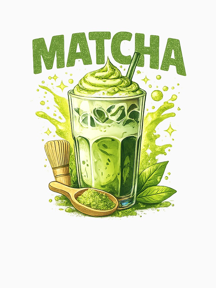 Matcha Lover Green Tea Latte Aesthetic Design by THE LUMORA