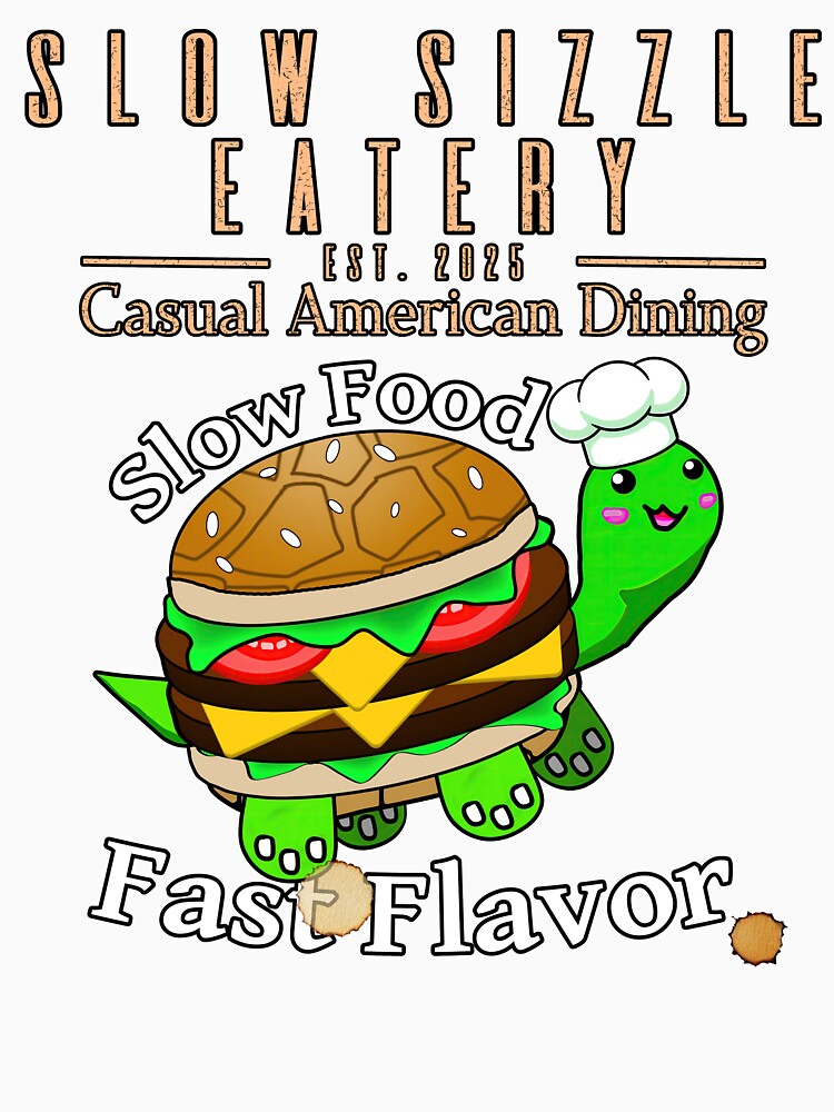Slow Food, Fast Flavor – Turtleburger Diner Mascot Design by SHHCreations