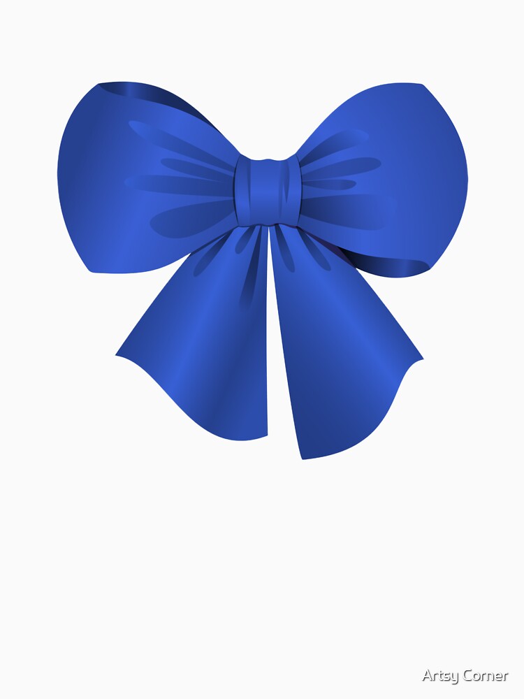 Royal Blue Satin Bow - Coquette Aesthetic Art by Artsy Corner