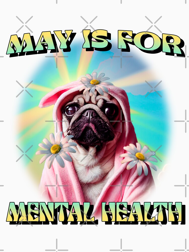 May Is for Mental Health Cute Puppy by Winter--Flowers