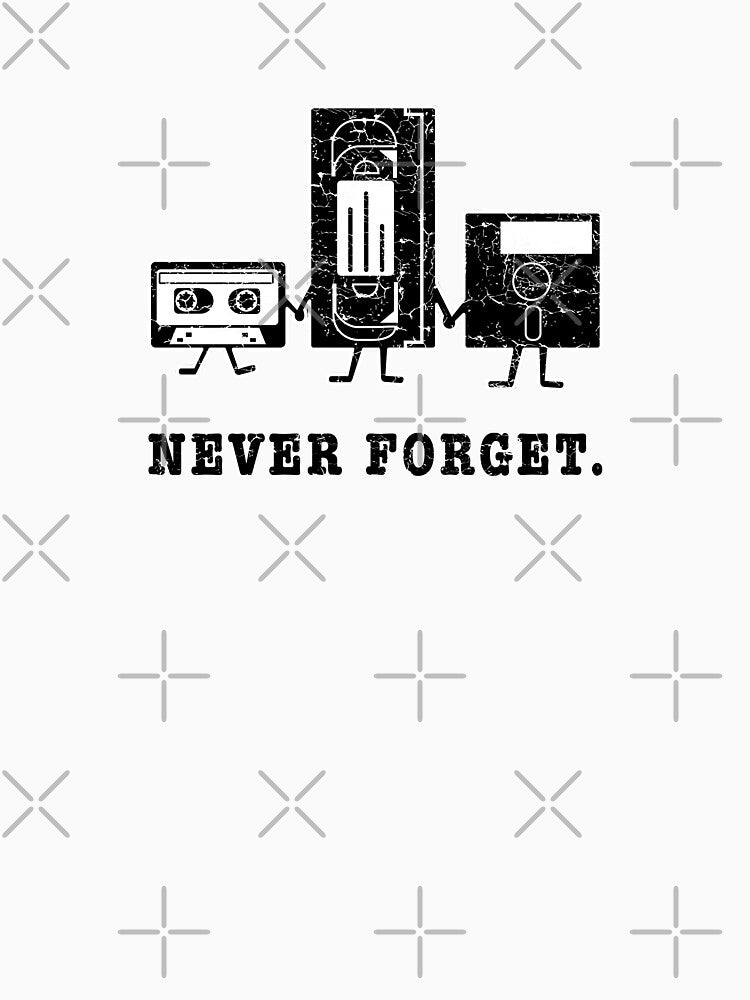Never Forget floppy desk cassette disquette by WeeTee