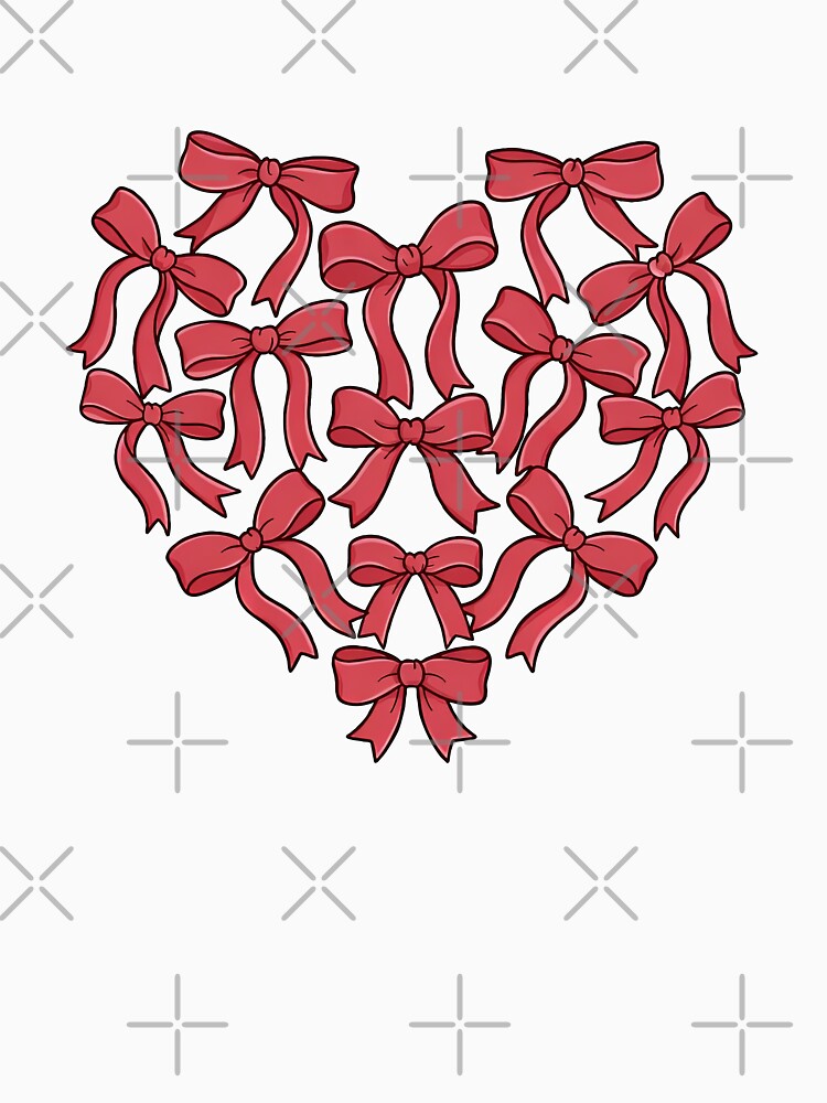Valentine Heart Shaped Red Coquette Bows by elderberry