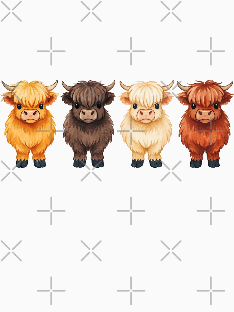 Cute Highland Cow Cartoon Illustration Set by ArtfulWeave
