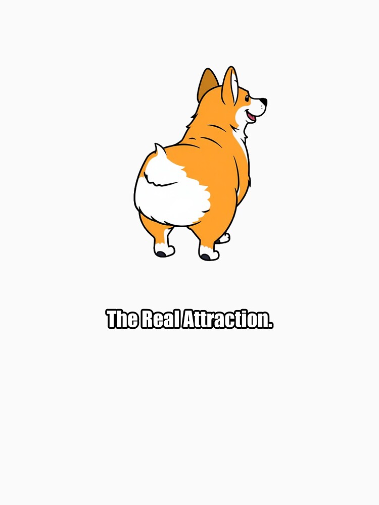 Corgi Sticker - The Real Attraction - Funny Corgi Butt Gift by pawdrops