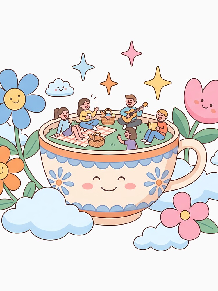 Music Day Kawaii Tea Time Dreamland Picnic Art by ART ATTACK ZONE