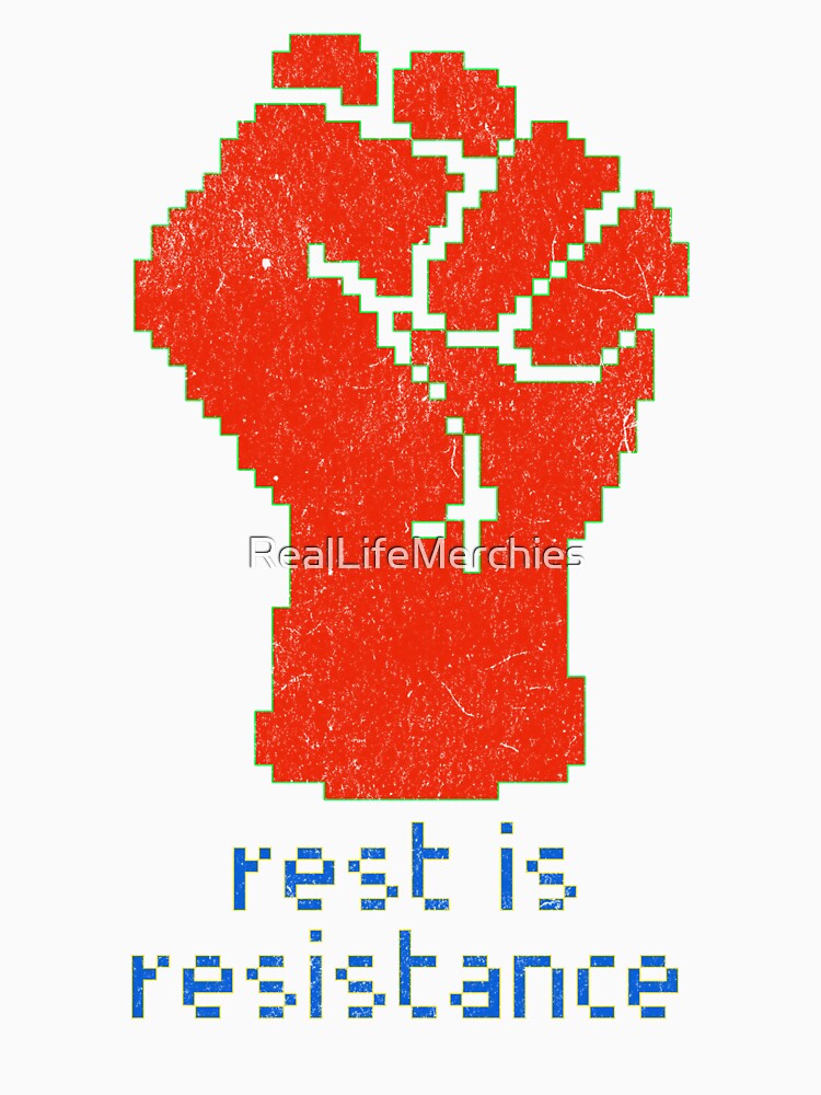 Chronic illness Shirt Rest Is Resistance Primary Colors Pixel Spoonie Art Chronic Illness Humor Spoonie Life Invisible Illness by RealLifeMerchies