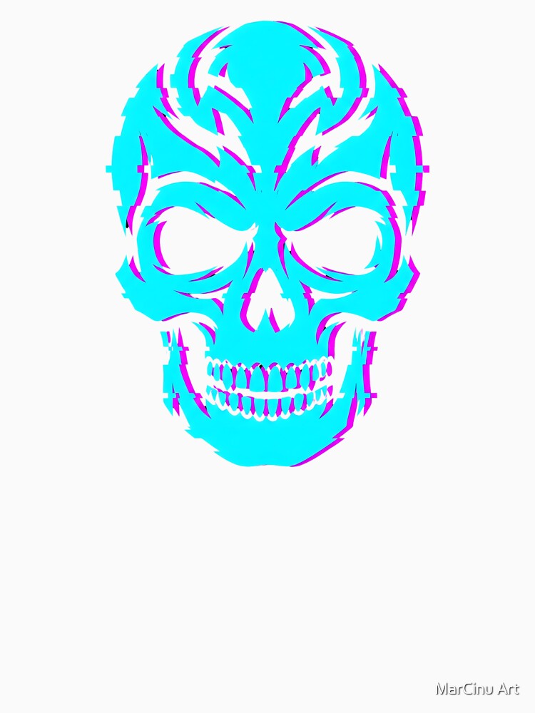Cyberpunk Glitch Skull Neon Tribal 2026 by MarCinu Art