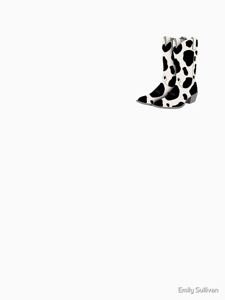 Cowprint boots by Emily Sullivan
