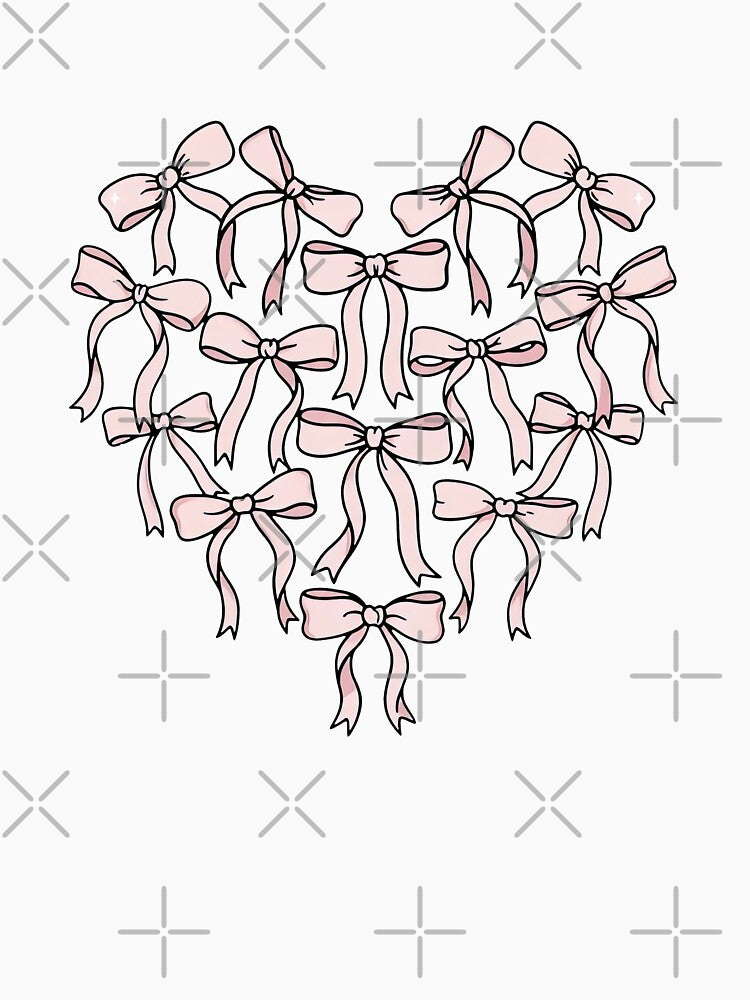 Valentine Heart Shaped Pink Coquette Bows by elderberry