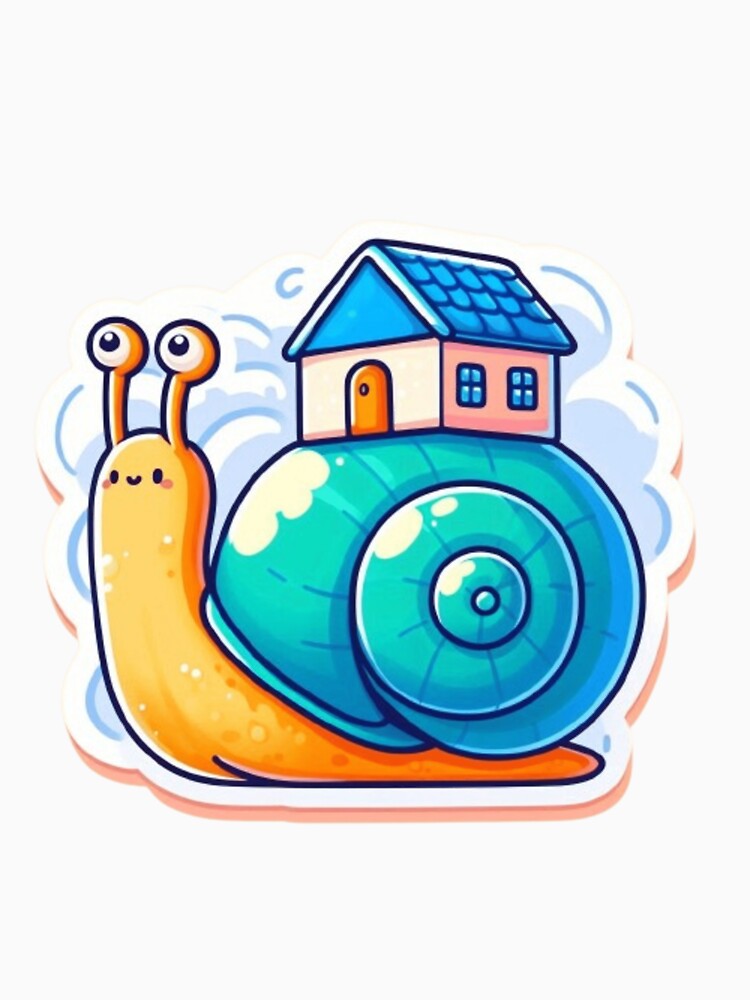 Cheerful Snail with Tiny House | Slow Living Journey Sticker by SSulatul101
