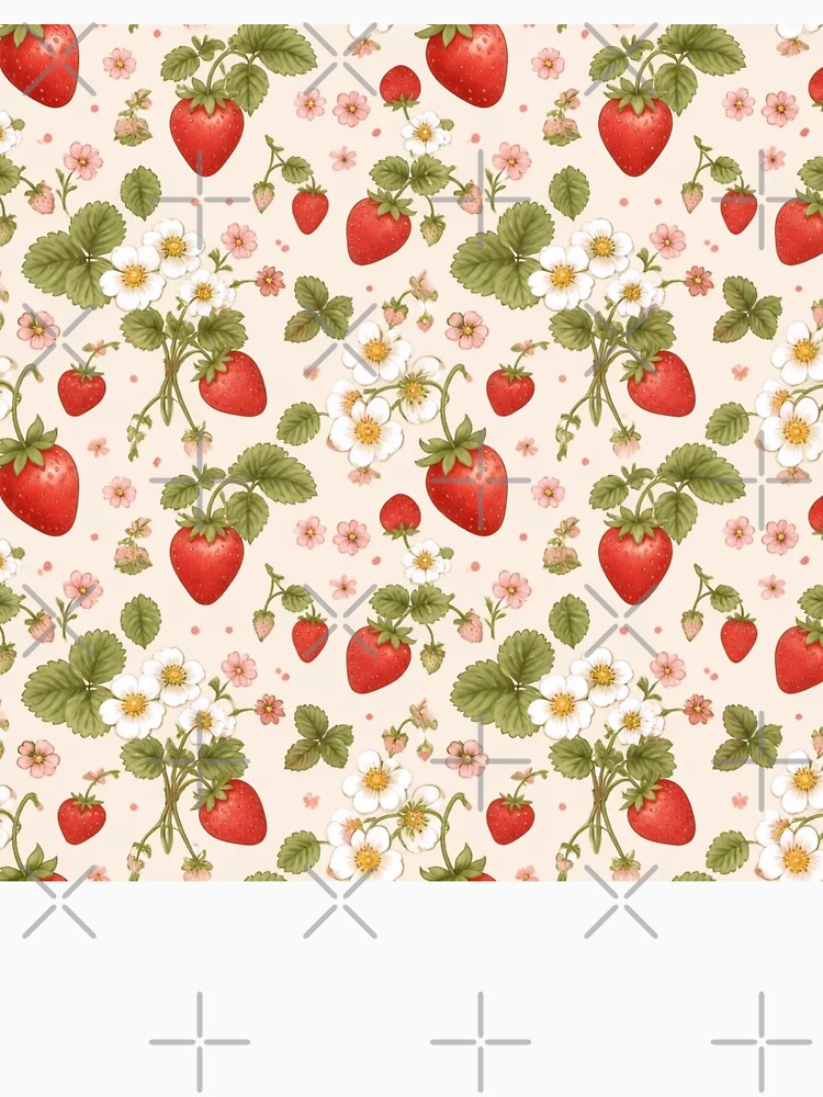 Cottagecore Strawberry Floral Pattern by StickyGuys