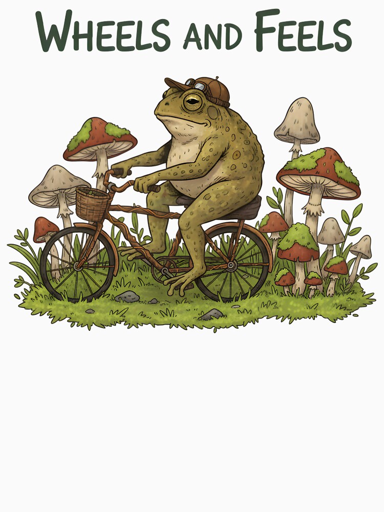 Toad on Two Wheels in Mushroom Woods by AnnDesignStudio
