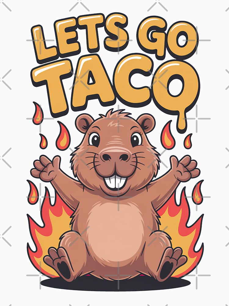 Let’s Go Taco Funny Capybara Design by MonkiFlipp