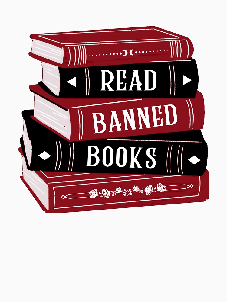 Read Banned Books Book Stack / Pile Red by Taiga-Design