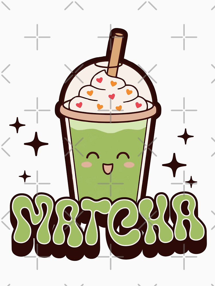 Cute Matcha Drink Illustration – Kawaii Green Tea Cup by Trend-Dify