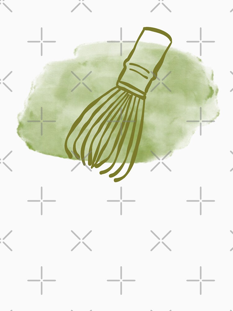 Minimal Matcha Whisk Watercolor by MikkamioDesign