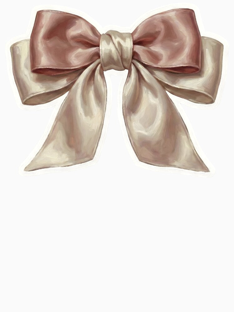 Vintage Coquette Satin Ribbon Bow Oil Painting by Strip to Stick