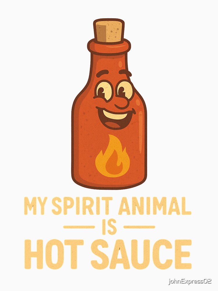 My Spirit Animal Is Hot Sauce – Spicy Lover Retro Hot Sauce Bottle Funny Food Humor Design by johnExpress02