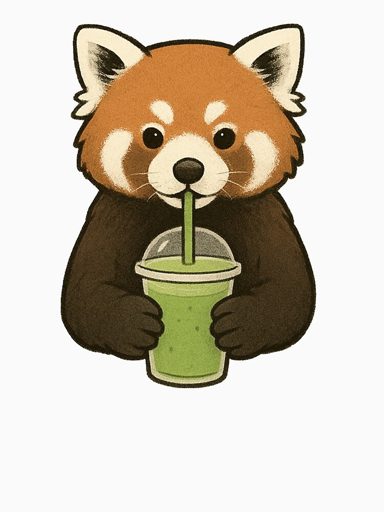 drink matcha with Red Panda by Ach&Koor