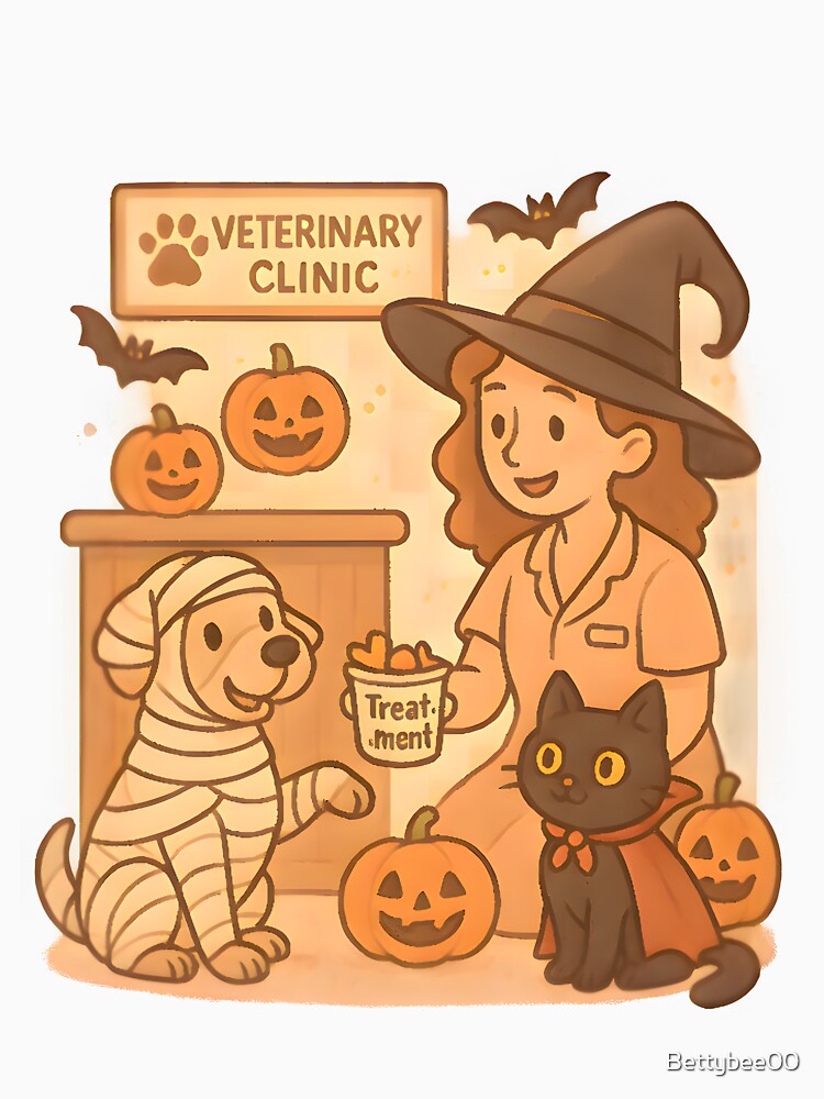 Spooky Treats & Trick Patients" – Funny Halloween Vet Design by Bettybee00