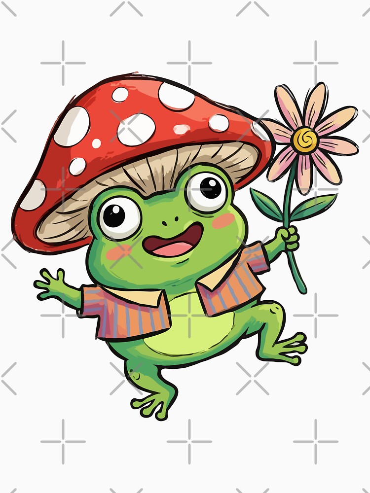 Red Fungal Headwear Toadstools Positivity by Emegan Print Art