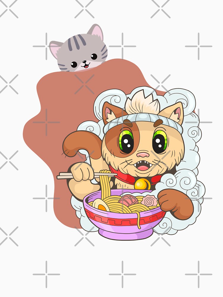 Cute cat eating ramen by jpn insprd
