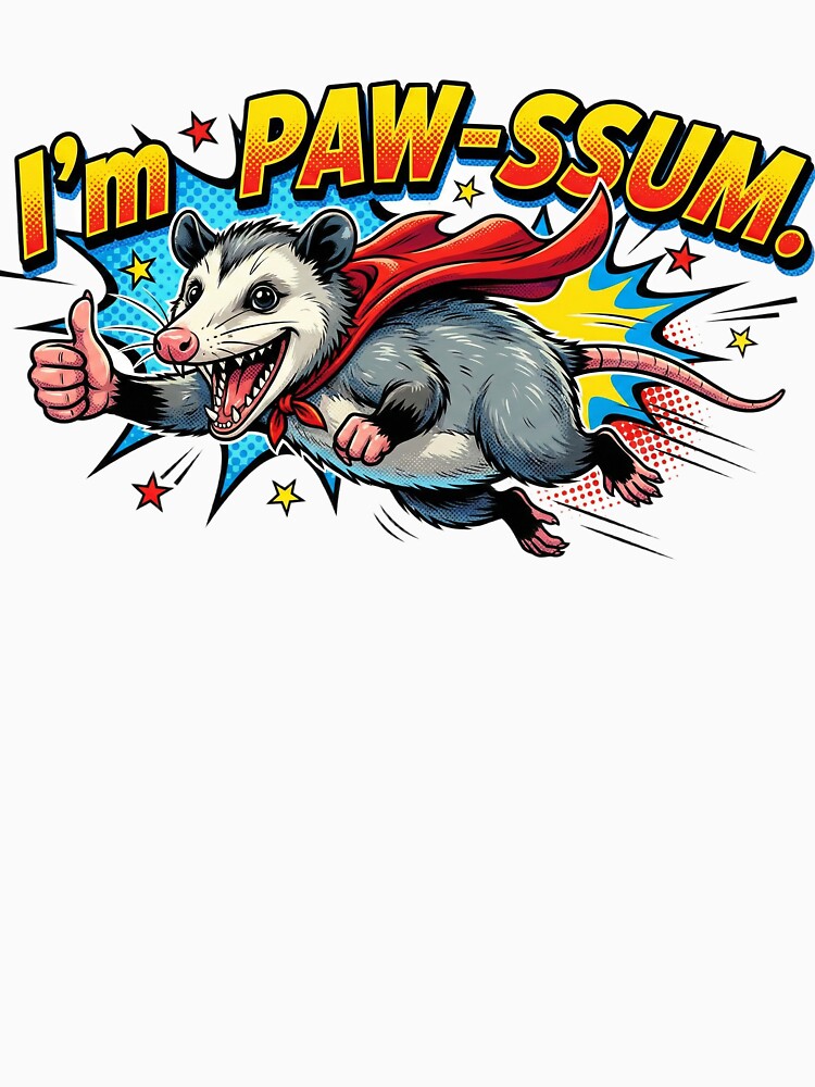 I Am Pawsome Funny Opossum Motivation by Belgian Shirts