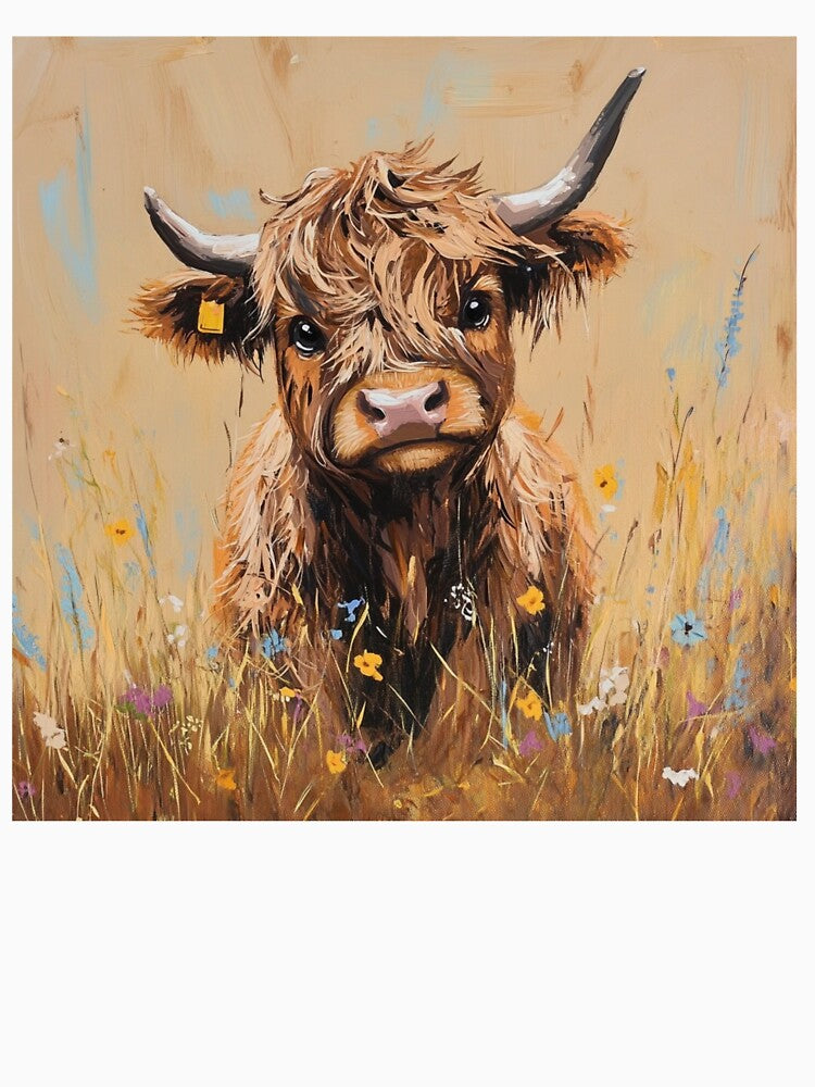 Cute Highland Cow Painting by HardysHouse