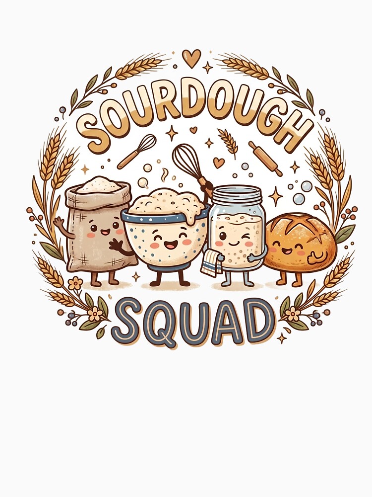 Sourdough Squad Mug | Funny Sourdough Baker Gift Mug | Bread Baking Coffee Cup | Artisan Bread Lover Design by Softbear Atelier