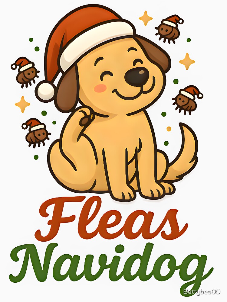 Fleas Navidog – Funny Christmas Dog Design for Vets and Pet Lovers by Bettybee00