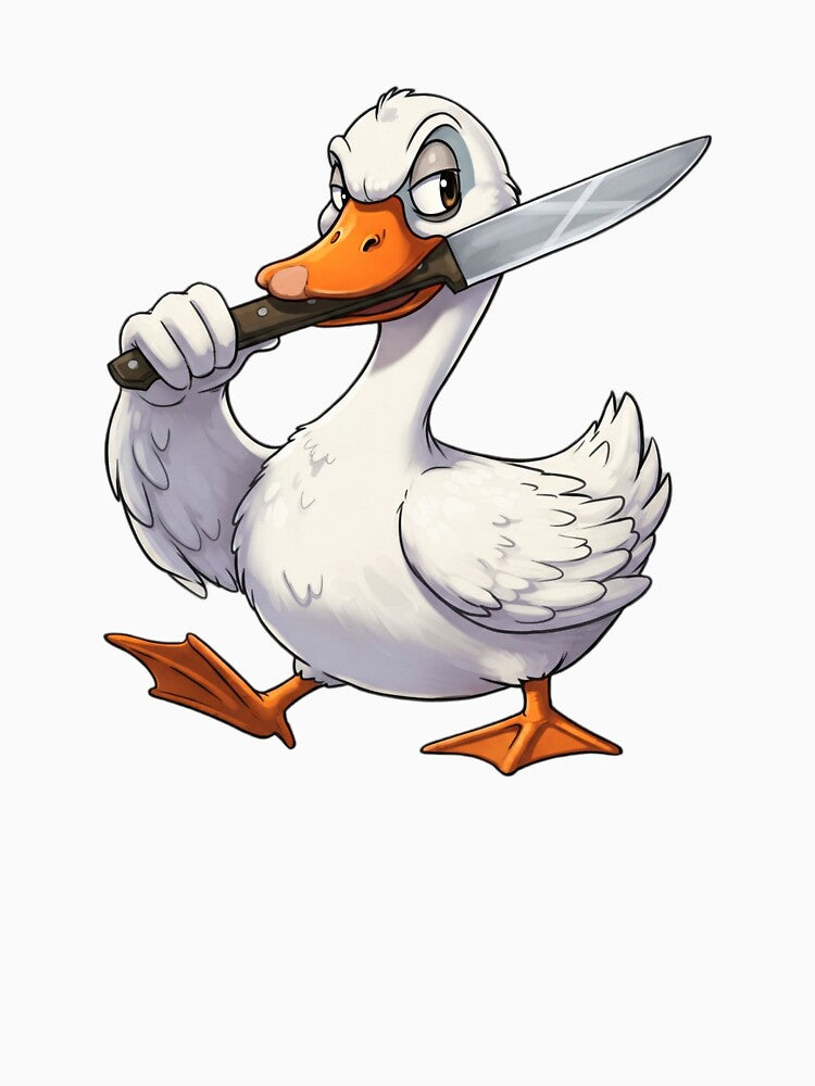 Dangerous duck with a knife by kubawsx