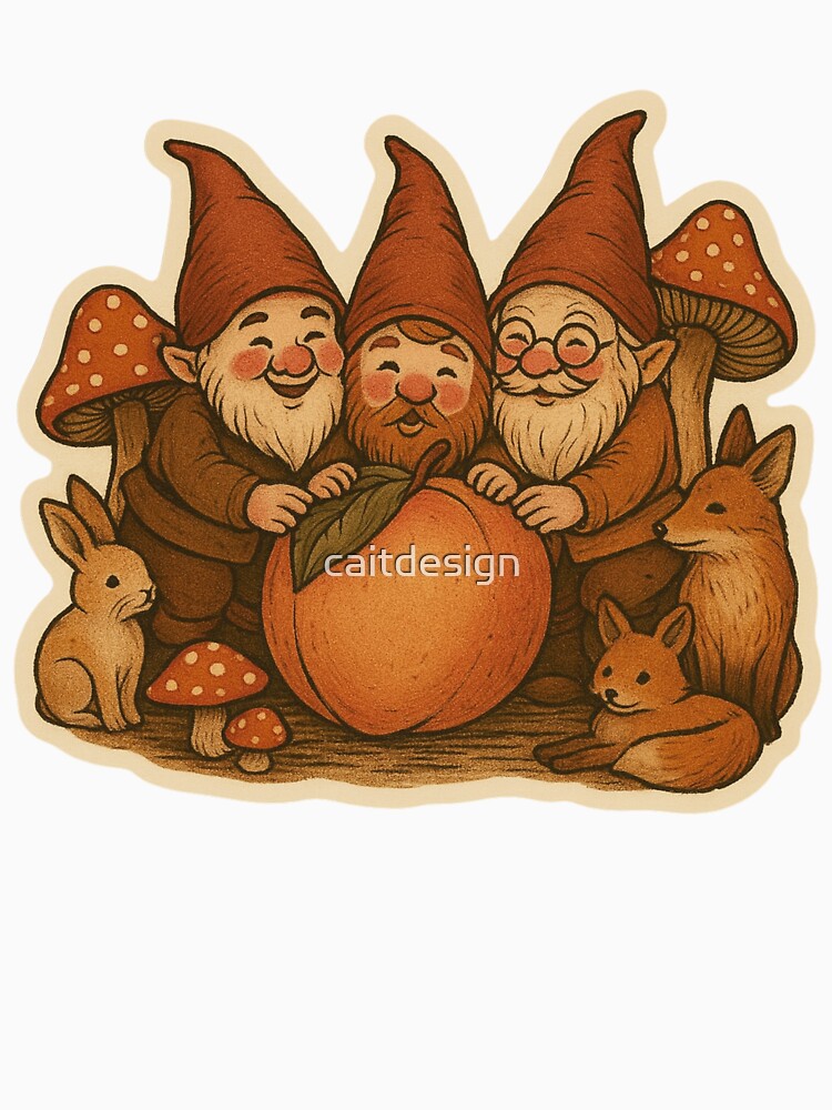 Peach Picnic Gnomes by caitdesign